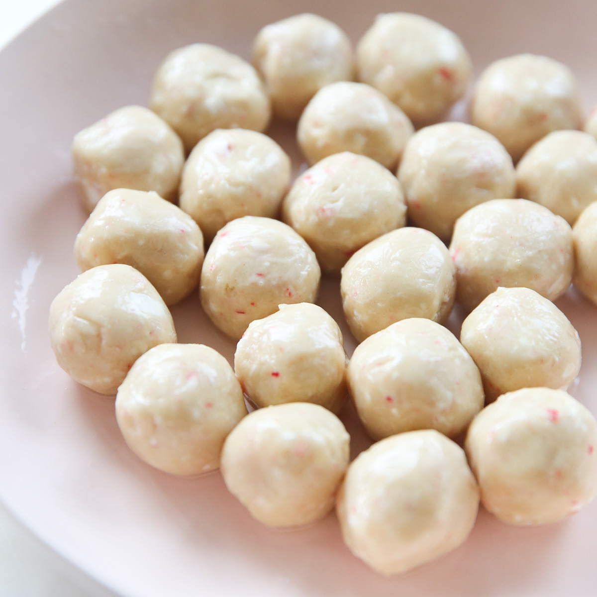 cookie dough balls dipped in egg whites
