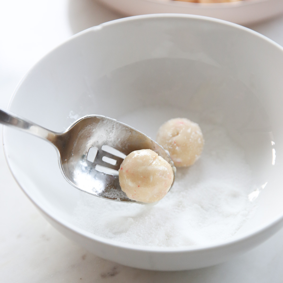 Cookie dough on a spoon