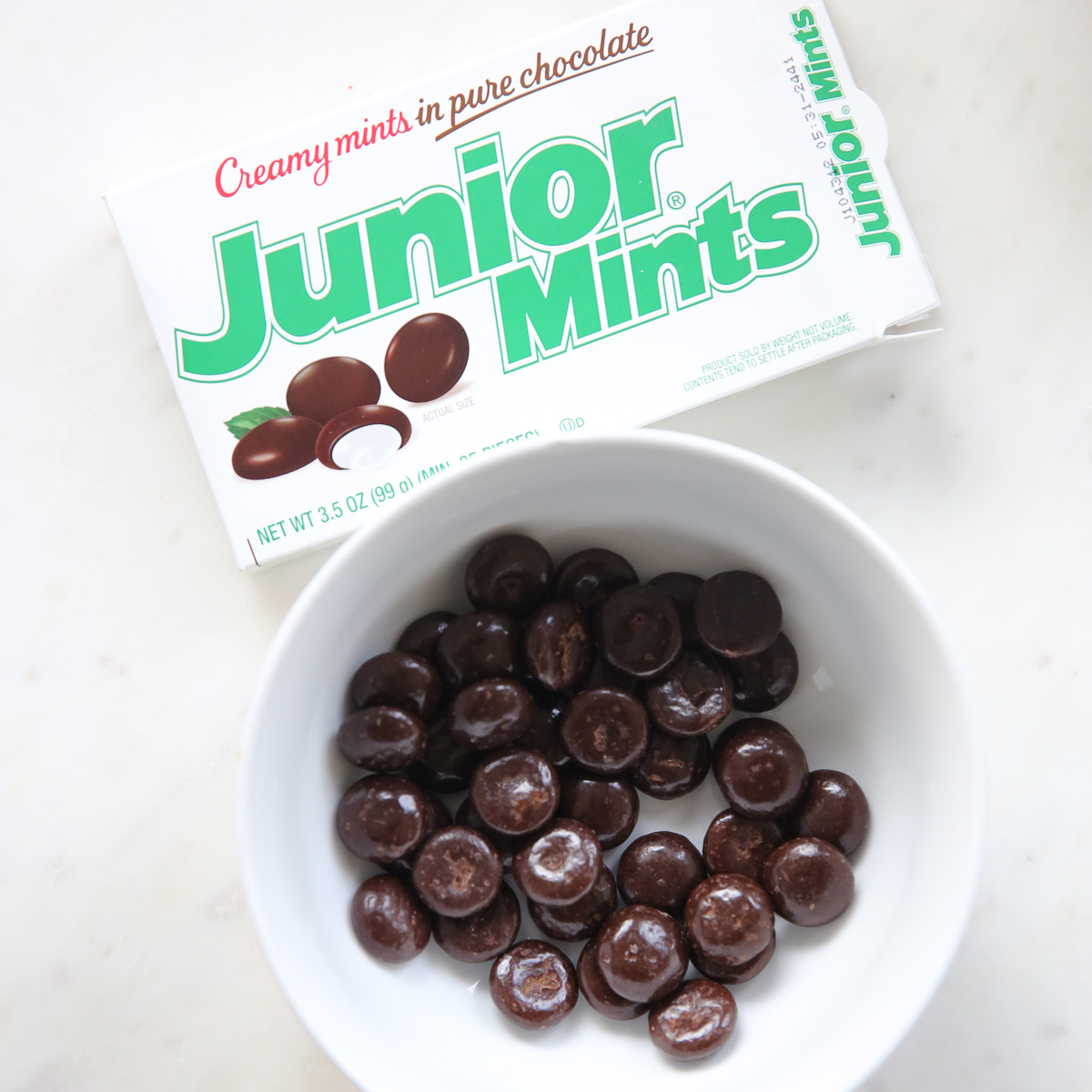 junior mint candies in a bowl