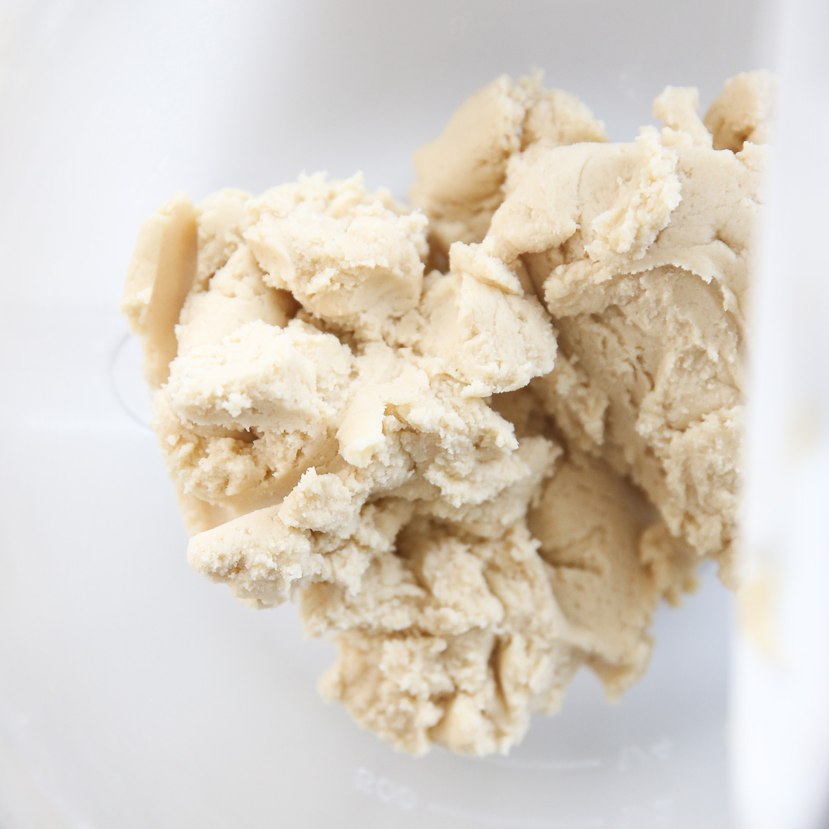 dough in a glass bowl