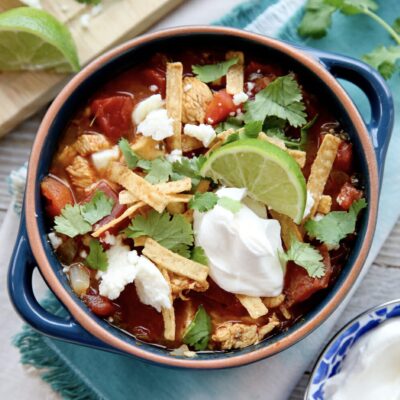 Chicken Tortilla Soup in a bowl