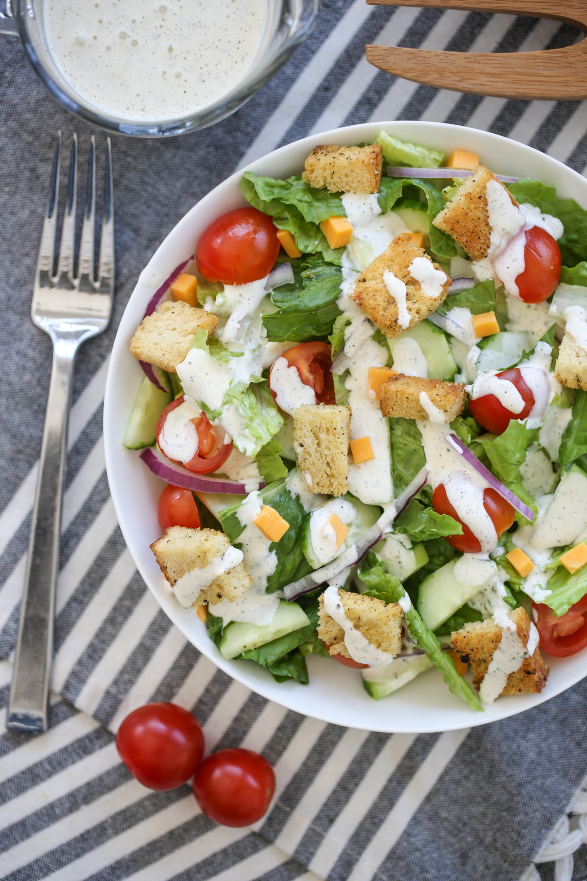 Classic House salad with ranch dressing