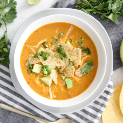 enchilada soup in a bowl