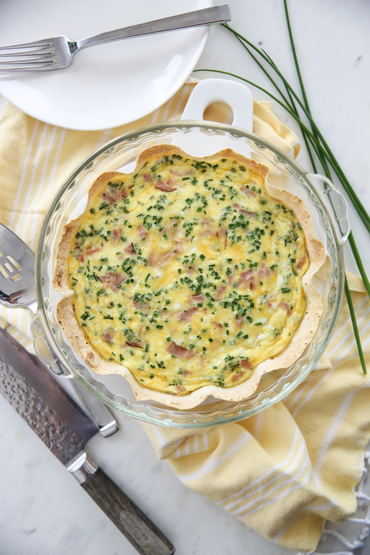 Egg Tortilla Bake in a round pan