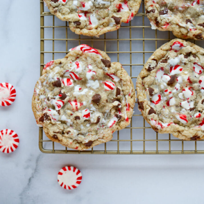 Peppermint Candy Cane Chocolate Chip Cookies