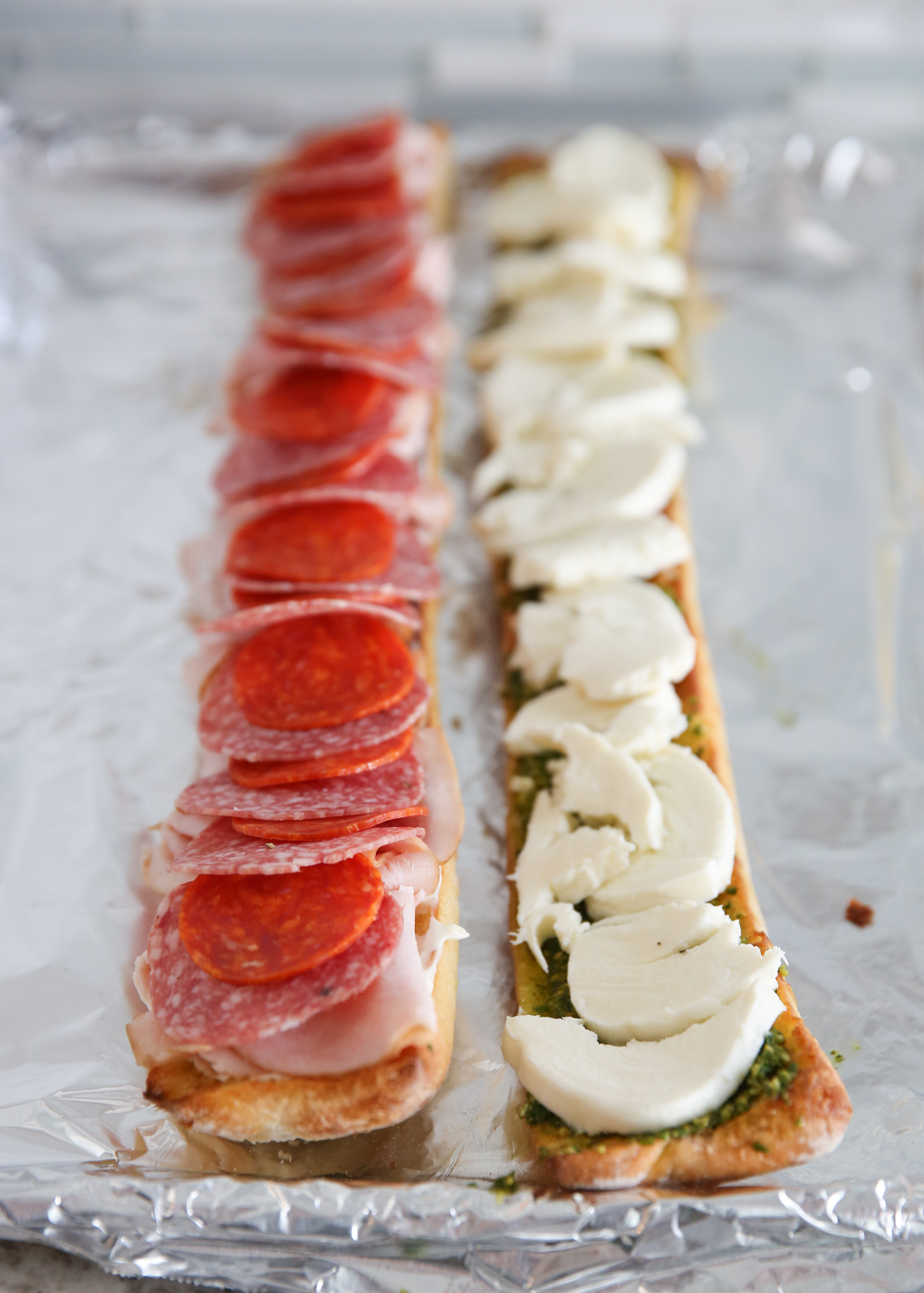 open face sandwich with toppings