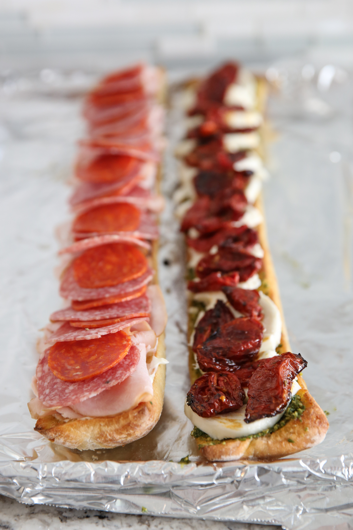 open face sandwich with toppings