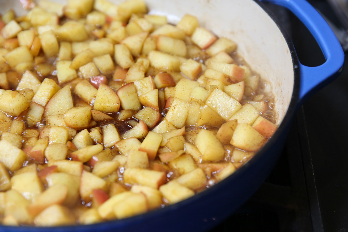 Skillet Cinnamon Sugar Apples cooking