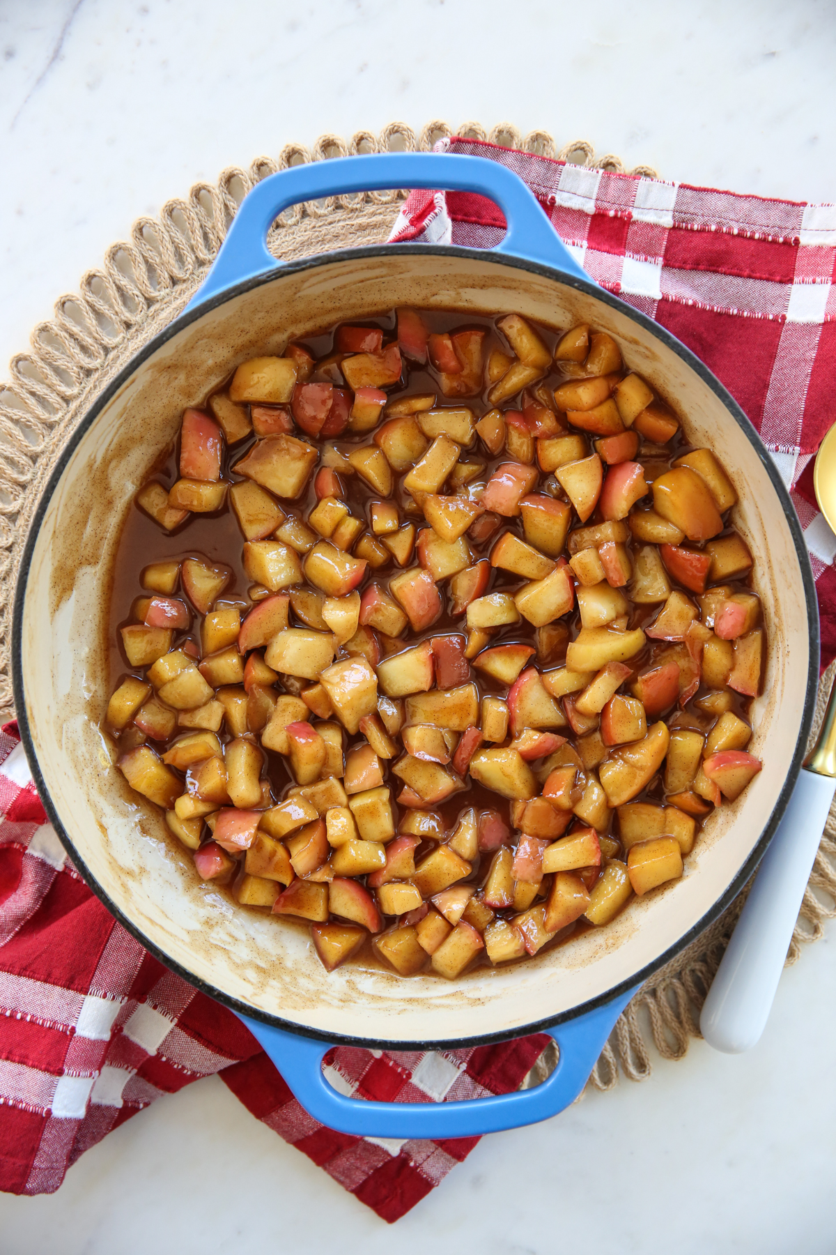 Cinnamon Sugar Apples in pan