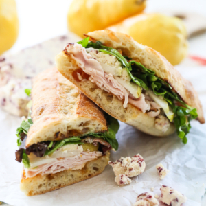 Turkey and Pear Sandwich sliced