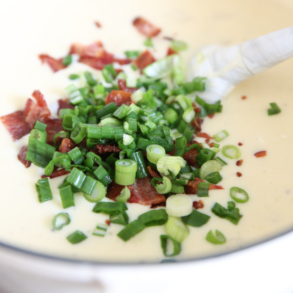 making baked potato soup
