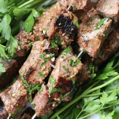 Garlic Sirloin Beef Skewers