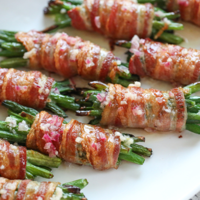 Bacon Wrapped Green Bean Bundles by Our Best Bites
