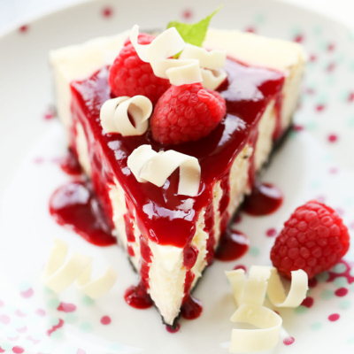 White Chocolate Raspberry Cheesecake by Our Best Bites