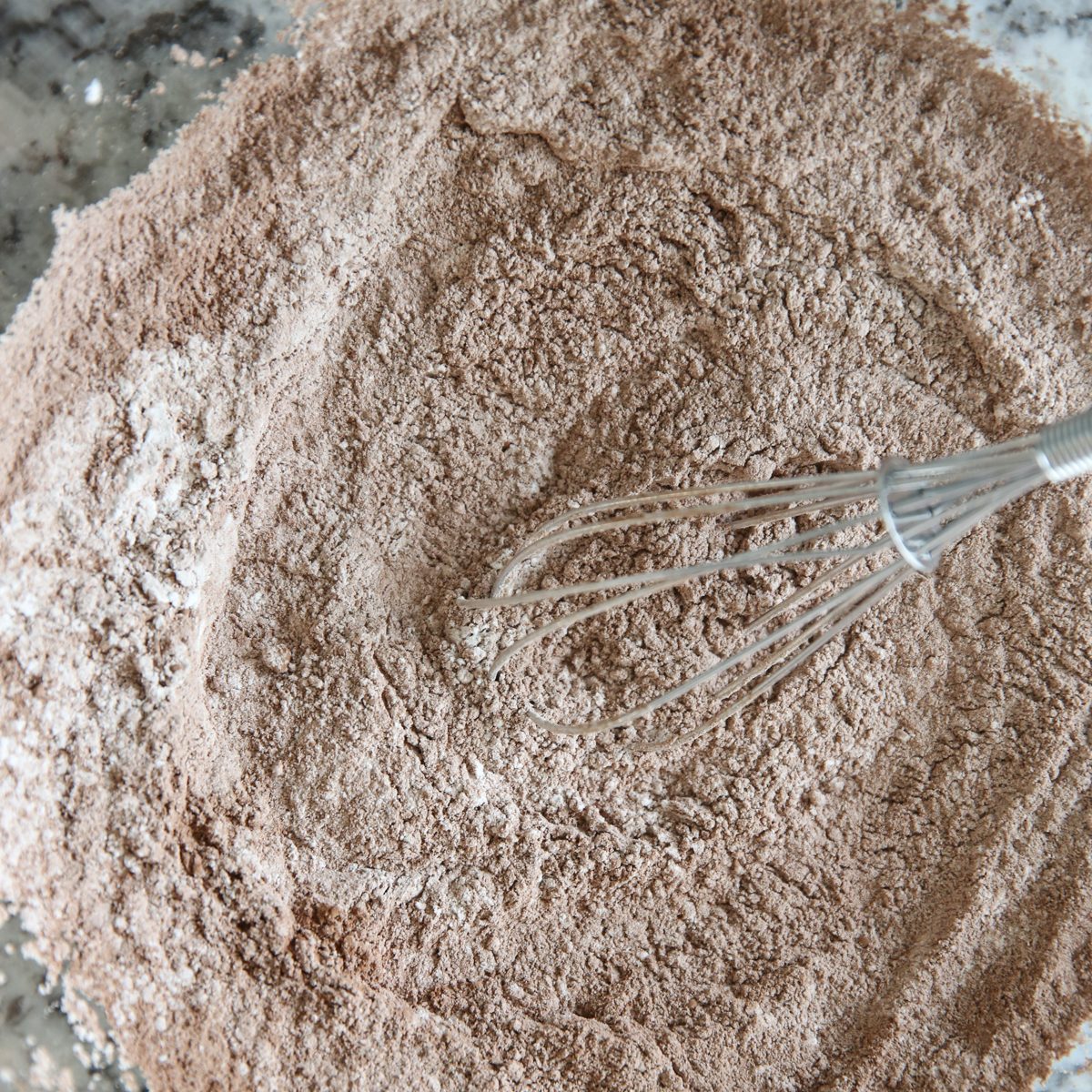 Chocolate Waffle Ingredients in a bowl