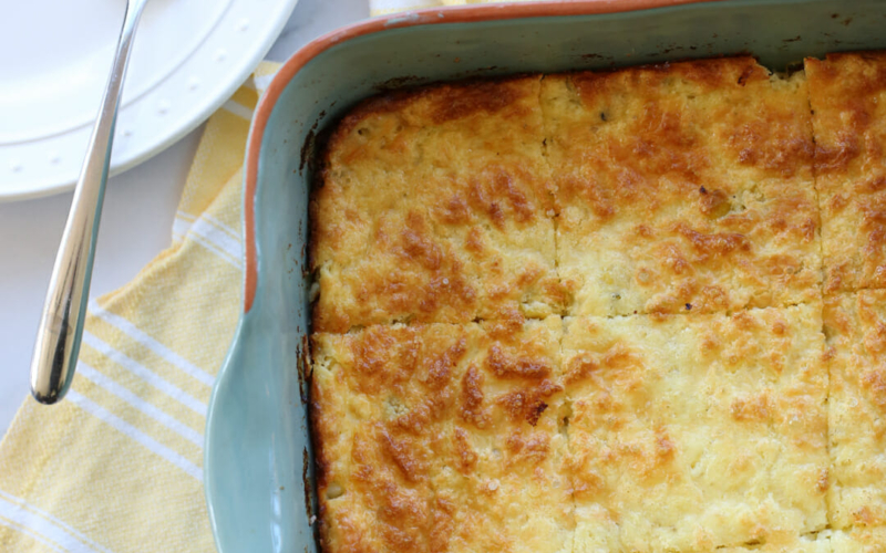 egg casserole in pan